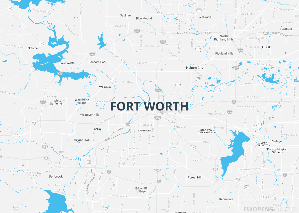 Open Houses Map in Fort Worth Texas